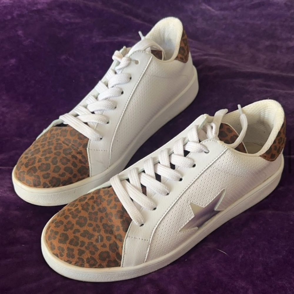 Leopard Print White Sneakers